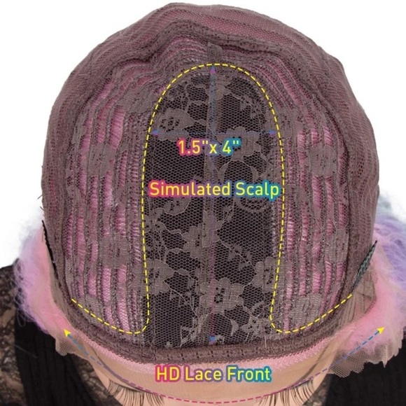 ✨28” RAINBOW UNICORN LOOSE WAVY LACE FRONT WIG NWT main image 9